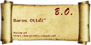 Baros Ottó névjegykártya